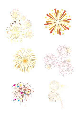 多彩节日礼花鞭炮放花免抠元素