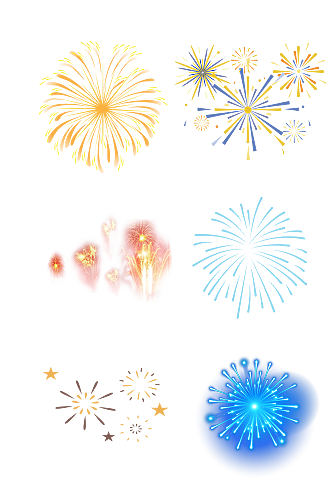 多彩节日礼花鞭炮放花免抠元素