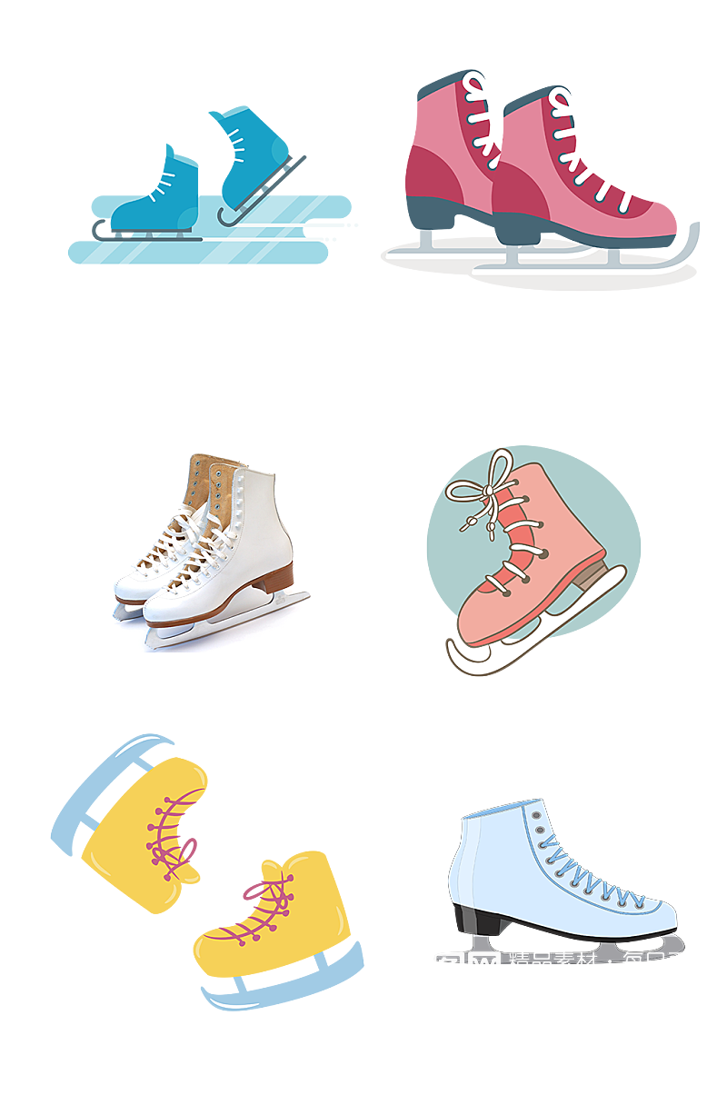 标识冰鞋冰刀插画冬奥会体育免抠元素素材