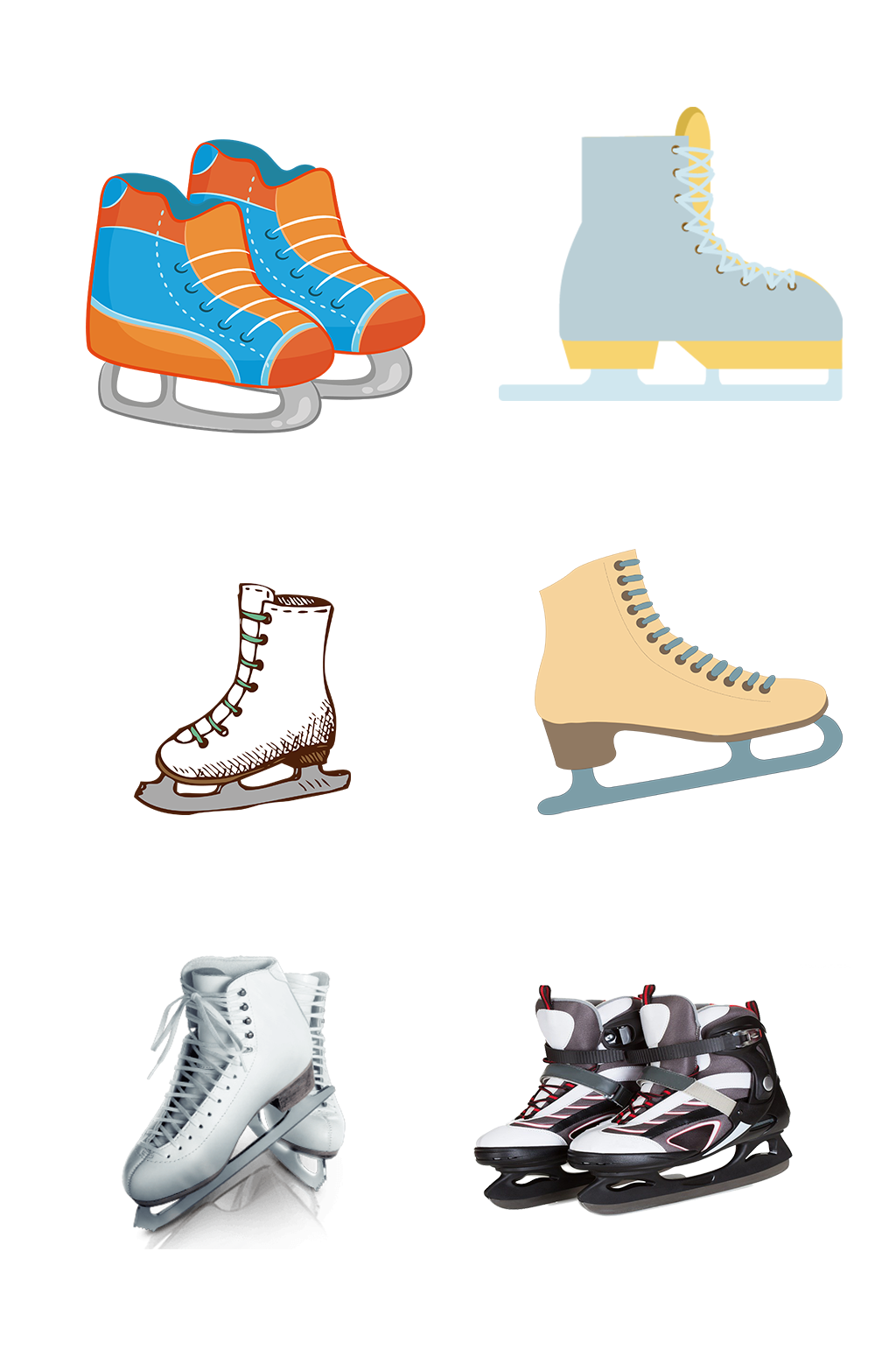 冰刀鞋插画图片