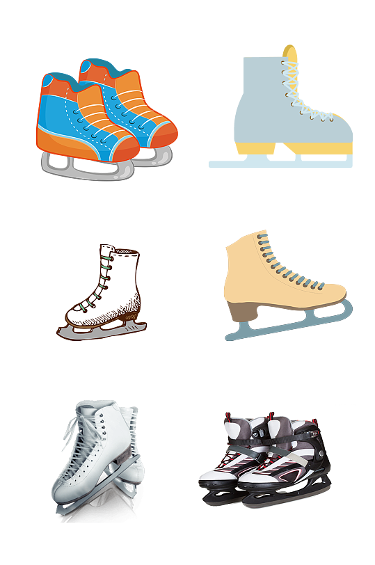 高级花滑冰鞋冰刀免抠元素