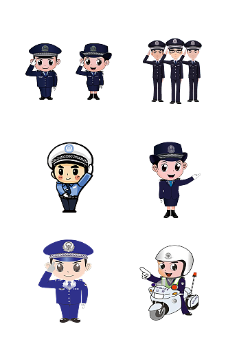 人民警察特警交警公安抠图元素