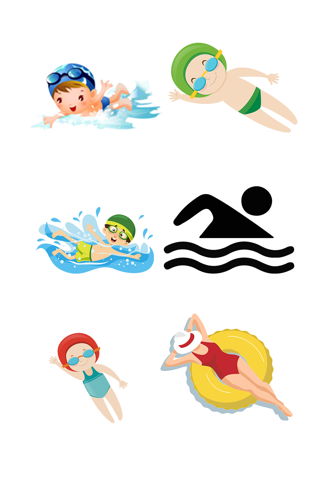 室内游泳锻炼水上运动免抠元素素材