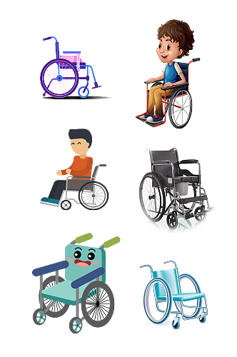 电动轮椅手推轮椅设计免抠元素