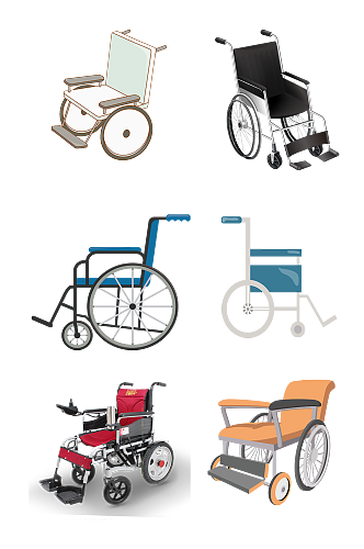 上班族代步车电动轮椅手推轮椅设计免抠元素