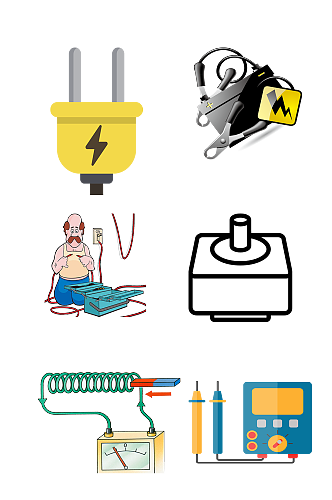 电工修理作业工具电器材免抠元素