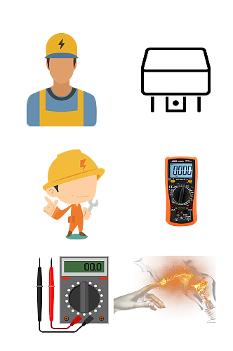 电工技师作业工具电工器材免抠元素
