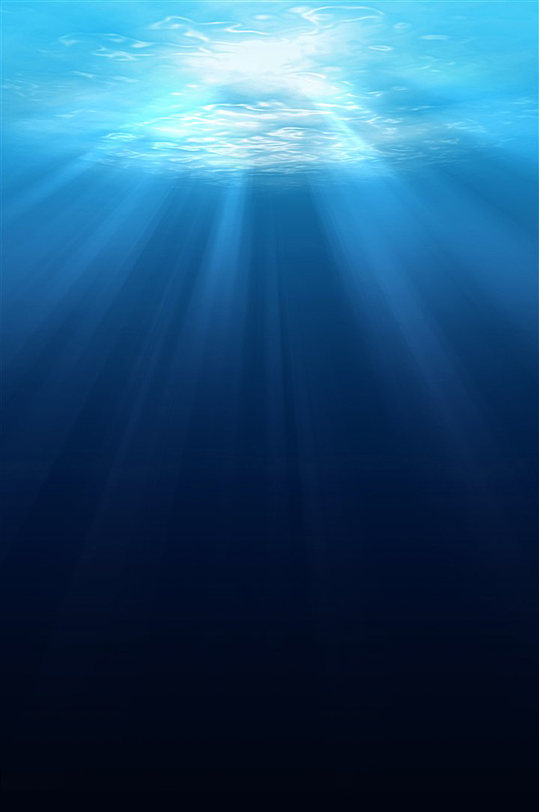 深海探险海面阳光水面之下蓝光摄影图片