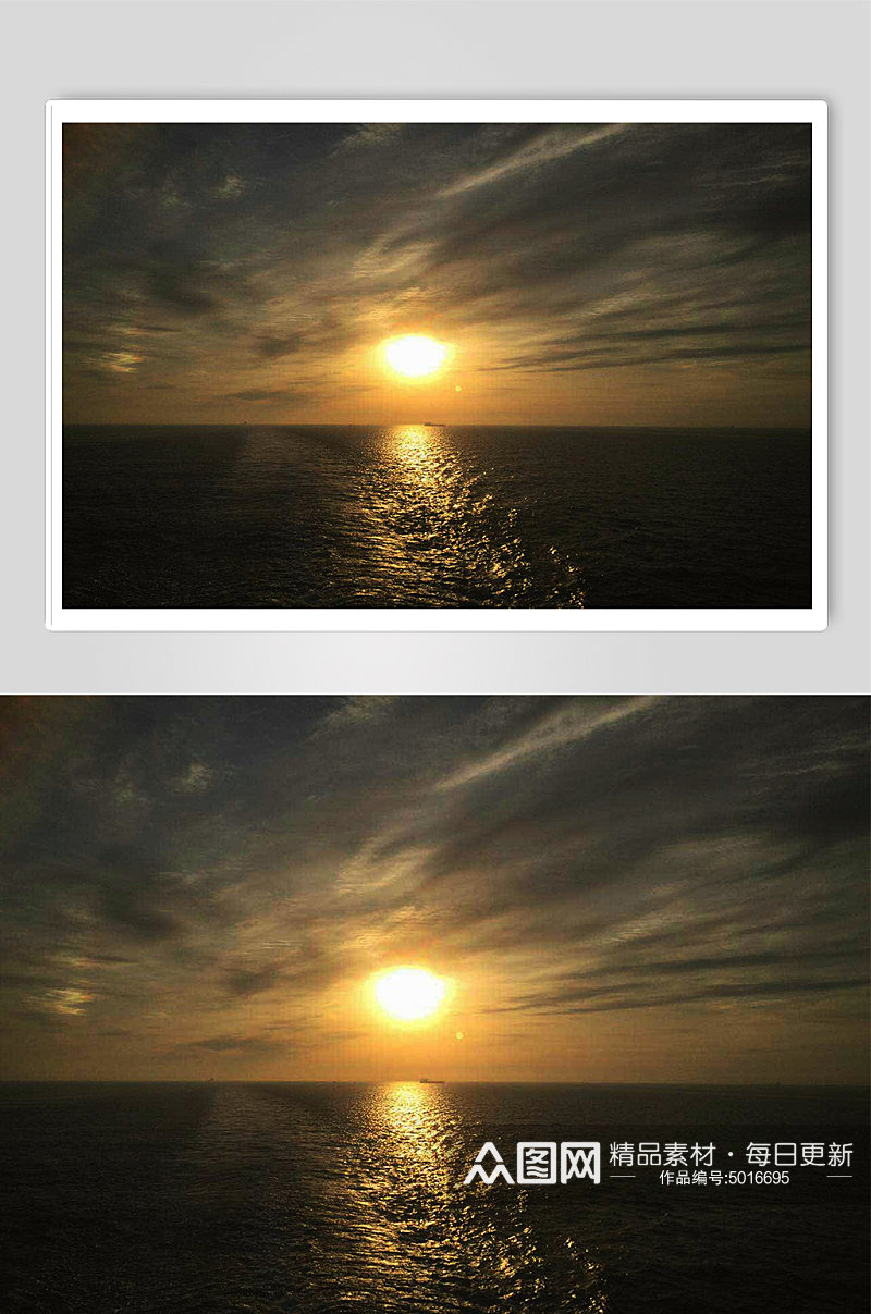 海上游轮阳光看日出云彩蓝天海浪摄影图片素材