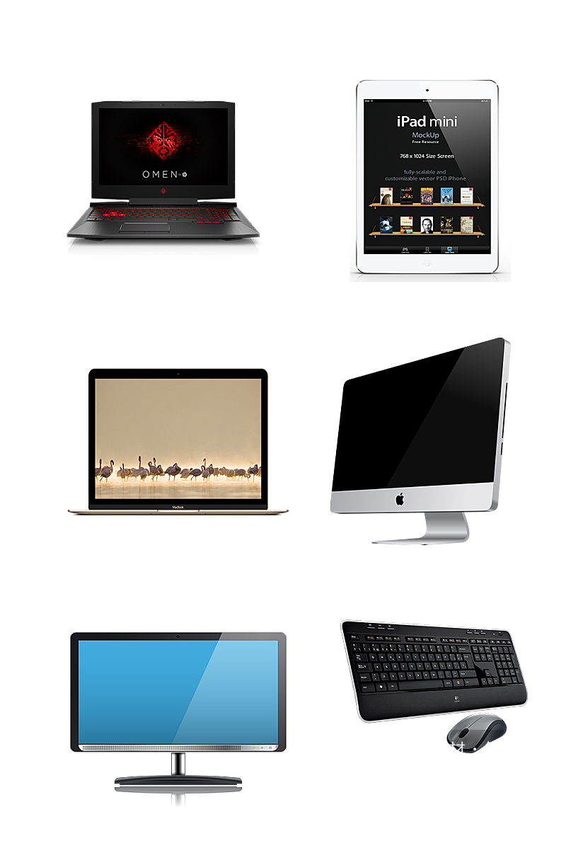电脑屏pad计算机设备PC机免抠元素素材