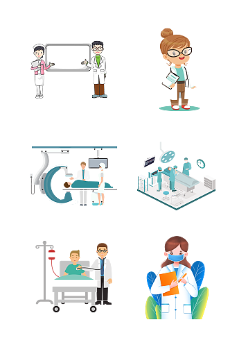 住院病房护士护理医生诊断免抠元素
