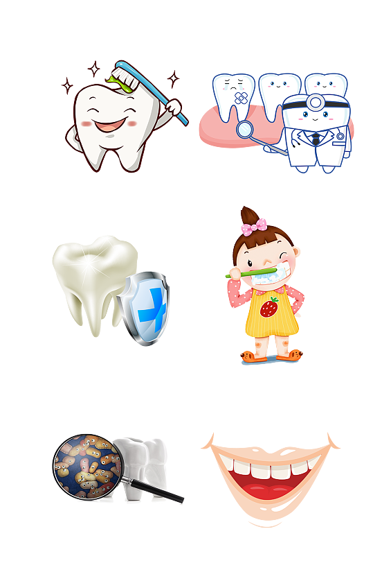 爱牙日卡通防止牙痛种牙护牙刷免抠元素