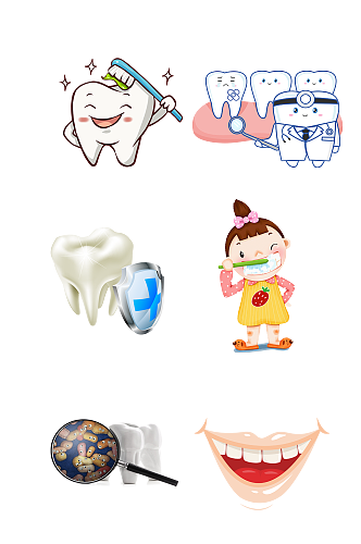 爱牙日卡通防止牙痛种牙护牙刷免抠元素