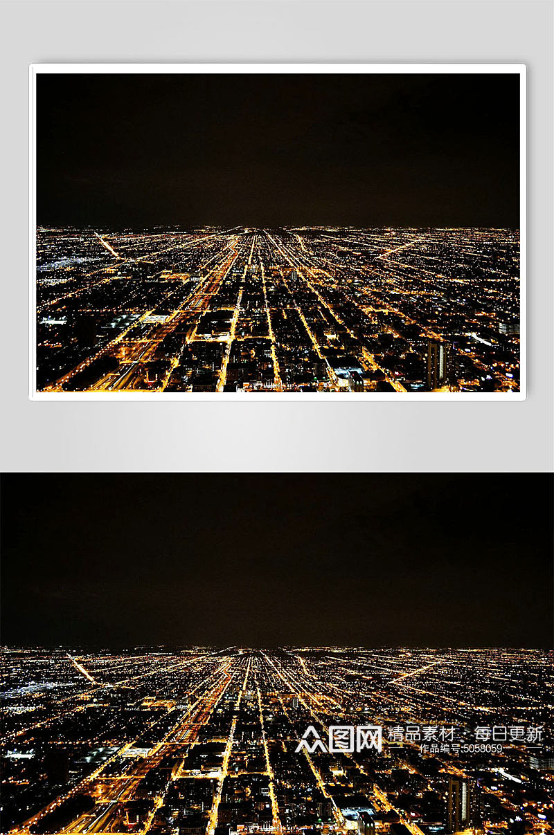 城市夜景现代城市繁华街道摄影图片素材