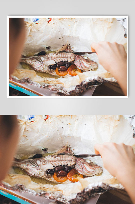 气蒸鱼海鲜高端餐厅美食摄影图片