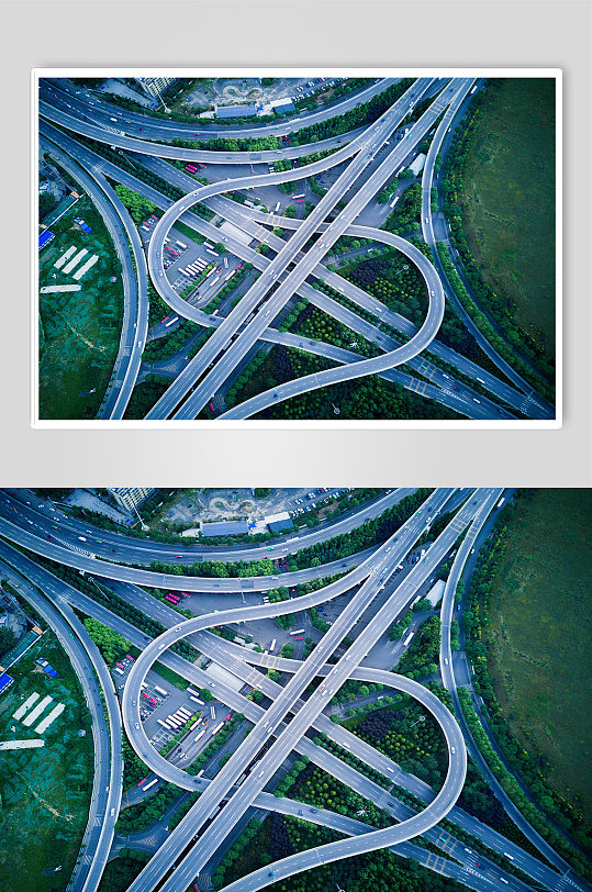 环形城市桥梁立交桥道路摄影图片