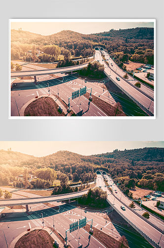 交叉俯瞰城市桥梁立交桥道路摄影图片