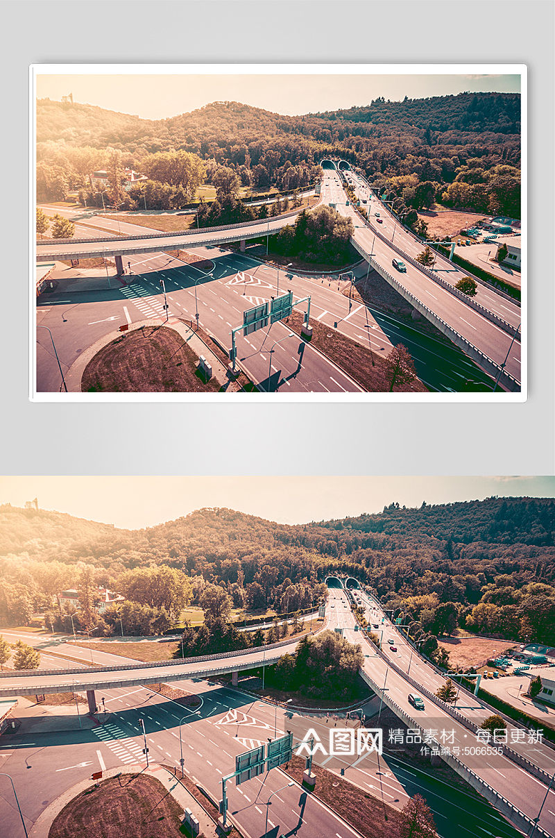 交叉俯瞰城市桥梁立交桥道路摄影图片素材