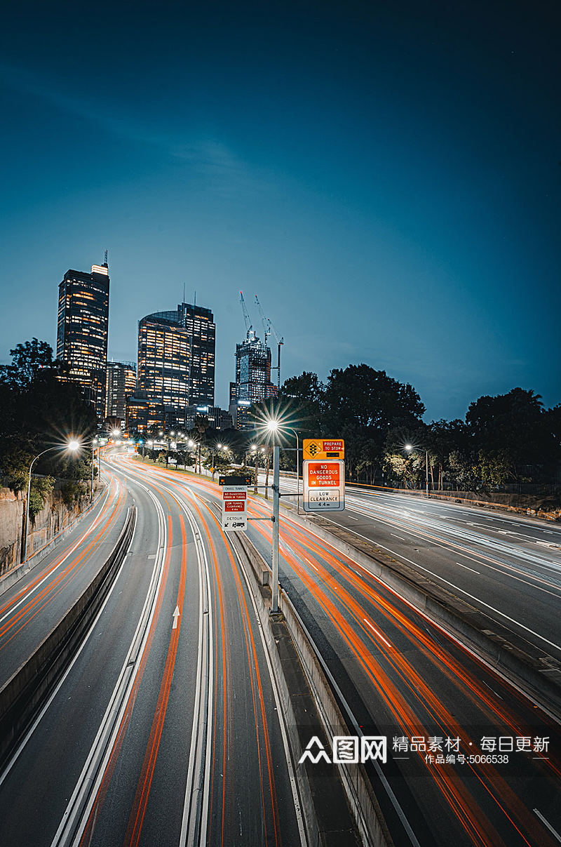 灯光夜景城市桥梁立交桥道路摄影图片素材