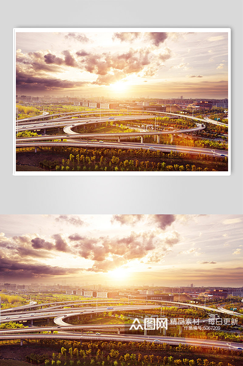 阳光城市桥梁立交桥道路光影立体摄影图片素材