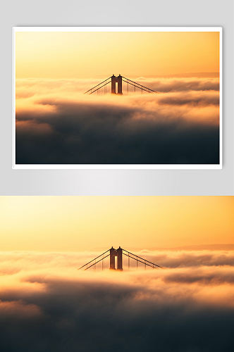 云海城市桥梁立交桥道路光影立体摄影图片