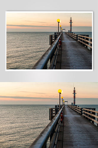 海边码头城市桥梁道路光影立体摄影图片