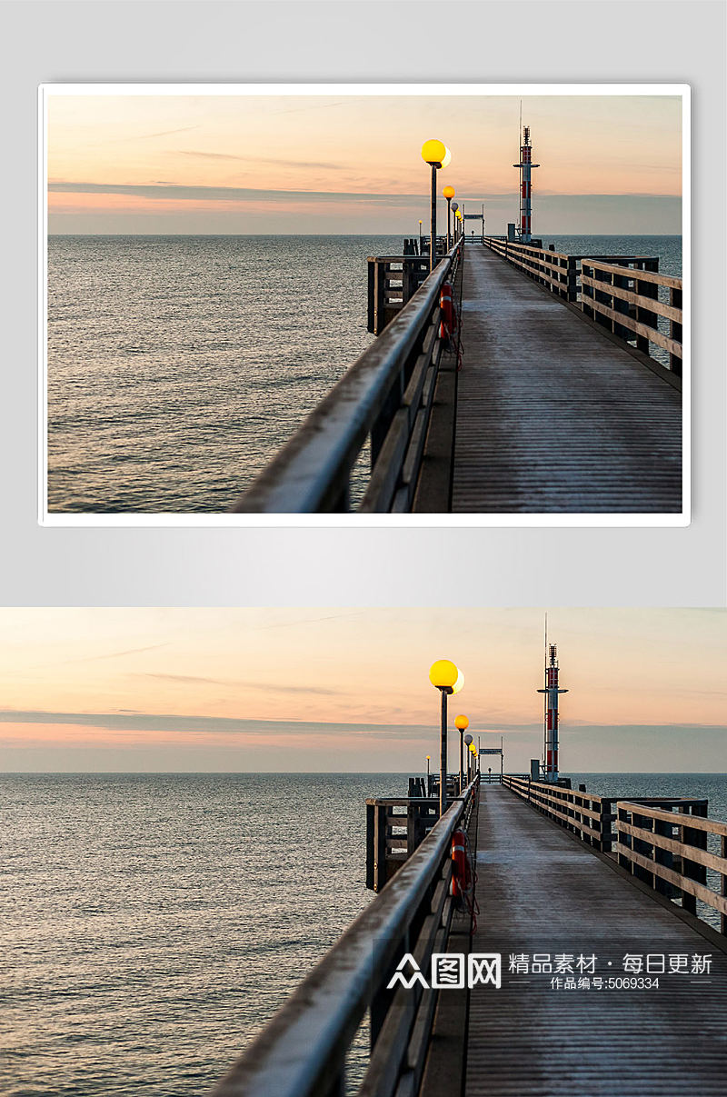 海边码头城市桥梁道路光影立体摄影图片素材