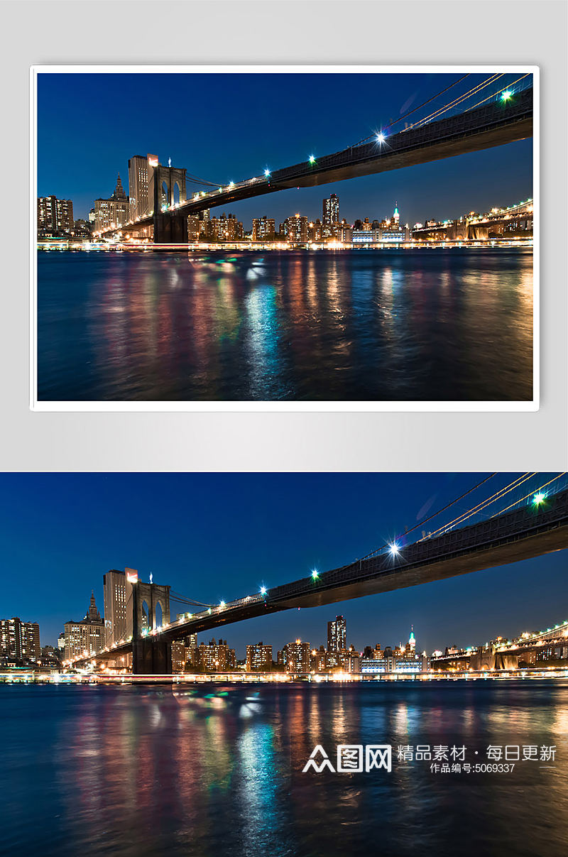夜景城市桥梁立交桥道路光影立体摄影图片素材