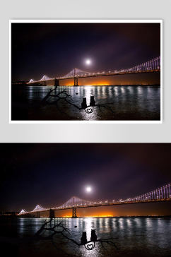 夜景城市桥梁立交桥道路光影立体摄影图片