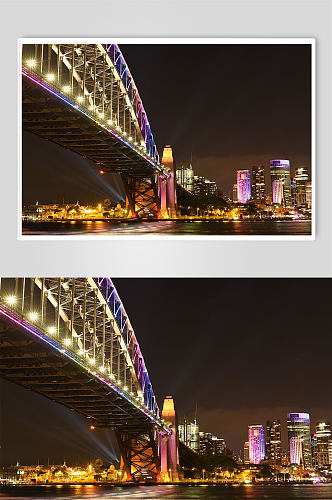 灯光城市桥梁立交桥道路光影立体摄影图片