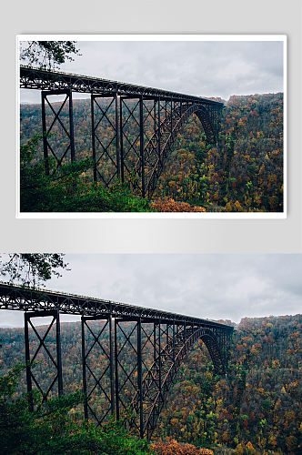 跨山桥梁立交桥道路光影立体摄影图片