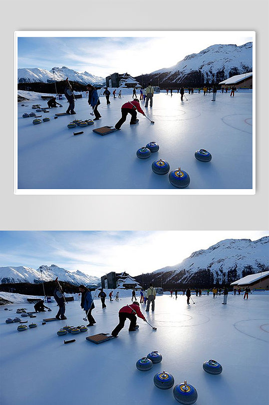 冰壶冬季冰雪运动高山滑雪体育锻炼摄影图片