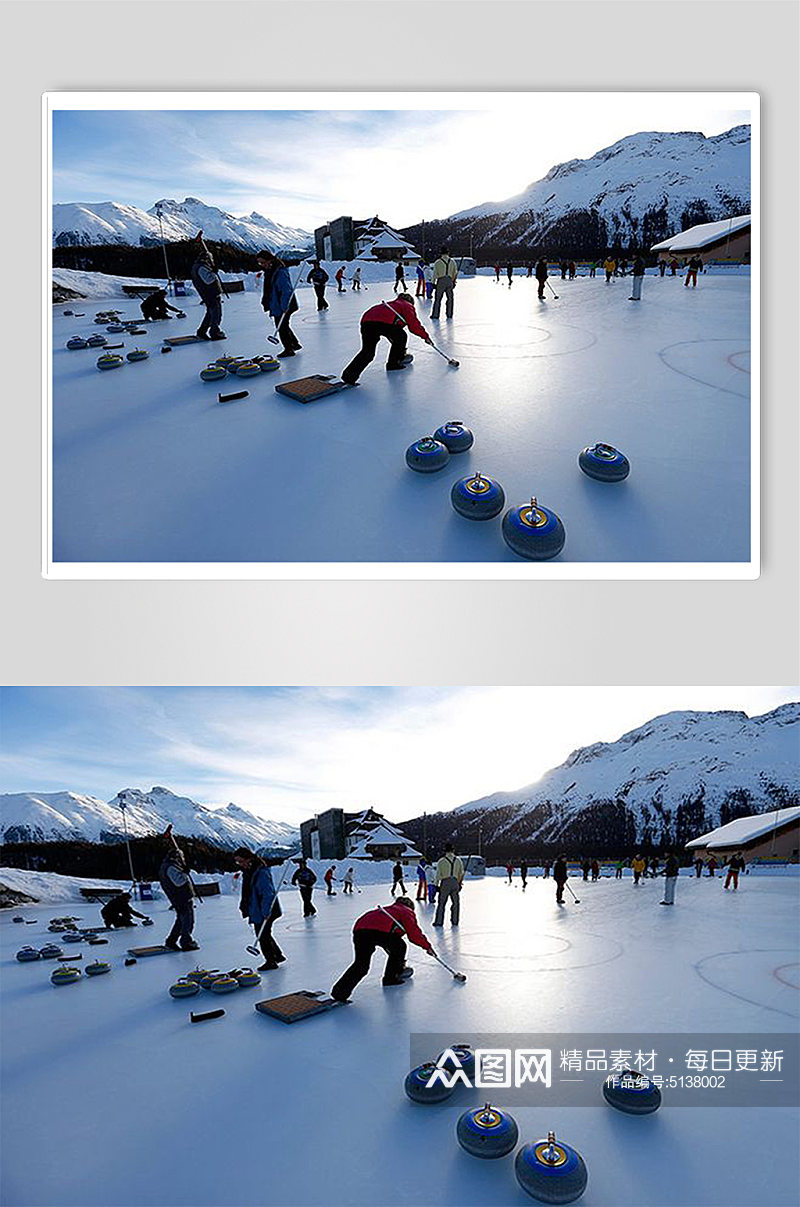 冰壶冬季冰雪运动高山滑雪体育锻炼摄影图片素材