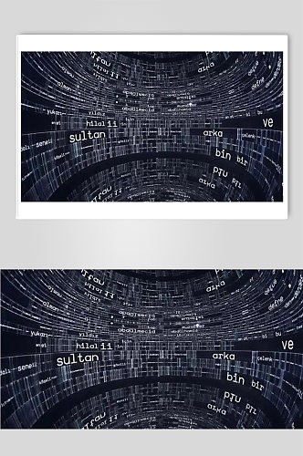 蓝色背景数字造型结构数字艺术图片