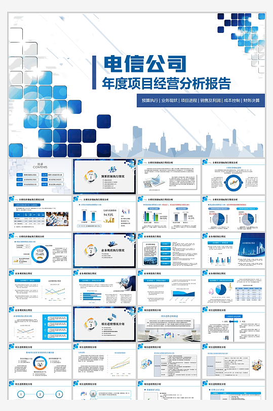 大气电信公司年度项目经营分析报告PPT