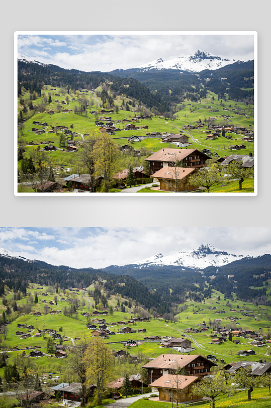 瑞士乡村草地瑞士风土人情野花美丽乡村-众图网