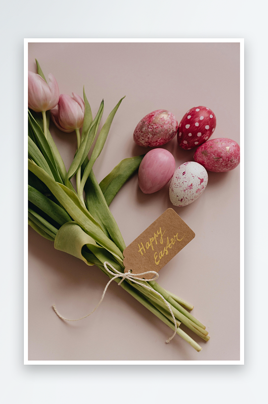 彩蛋鲜花花朵红蛋白蛋绿叶鲜花美陈-众图网