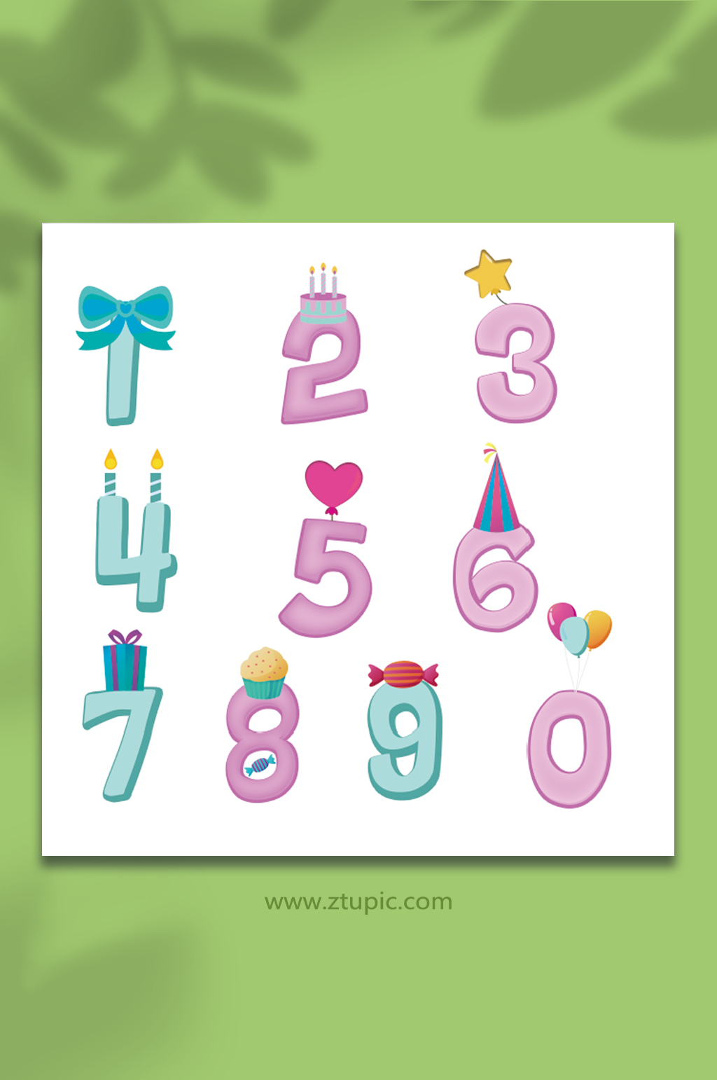 生日快乐数字创意素材