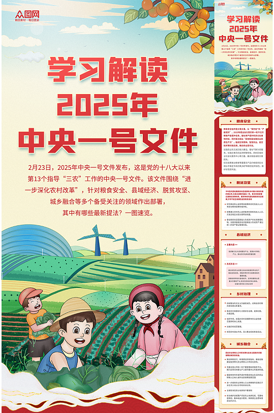 学习解读2025年中央一号文件-众图网