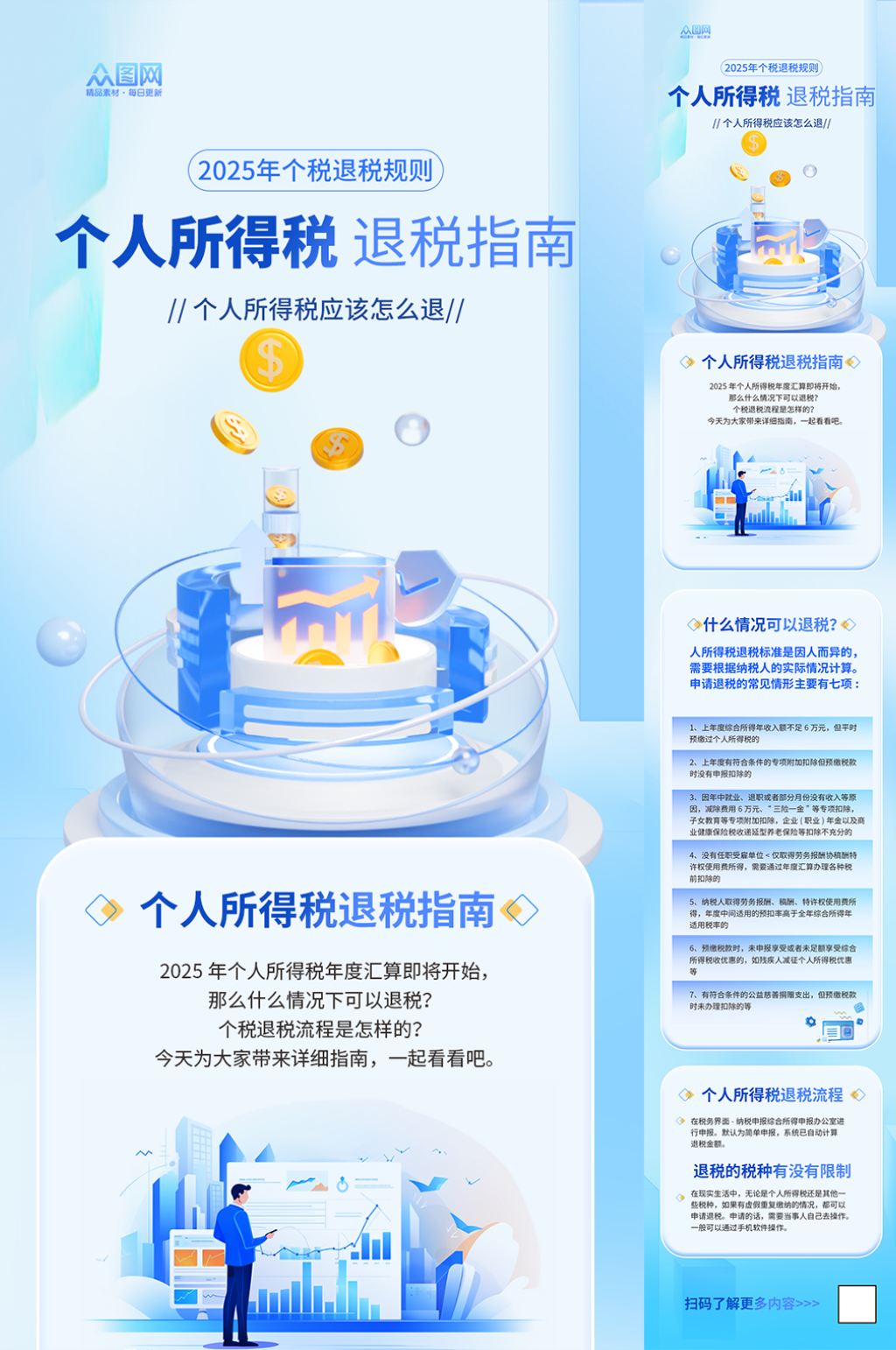 个人所得税个税退税规则金融海报素材下载-众图网