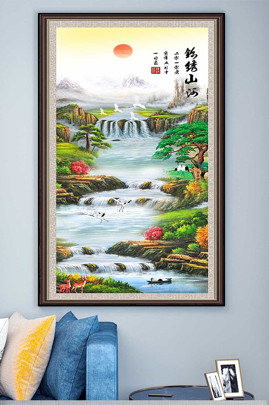 国画巨幅山水装饰-众图网