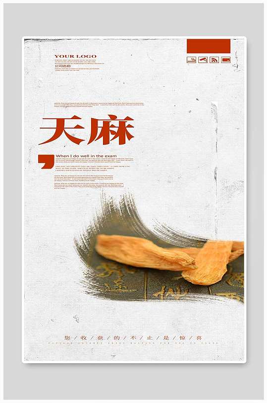 中国野生天麻草药场景:全部海报1个作品