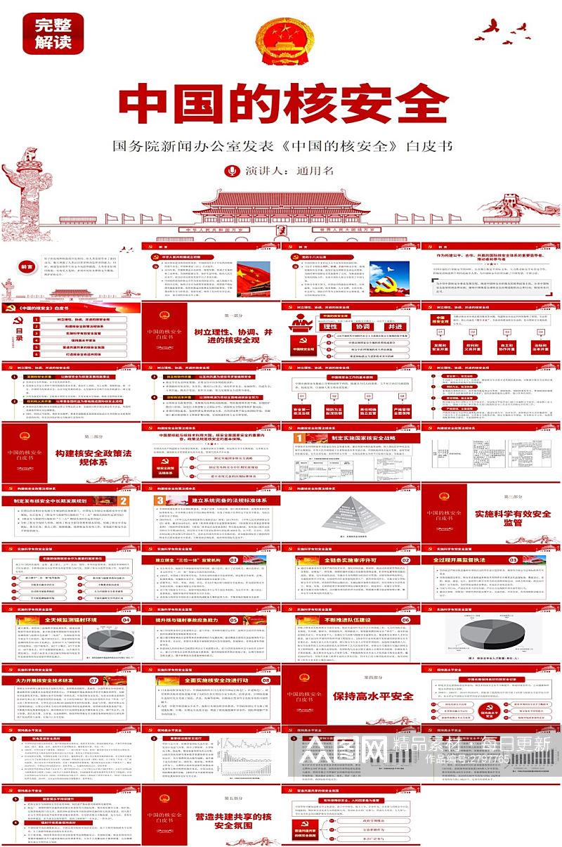 国务院新闻办公室发表中国的核安全PPT素材