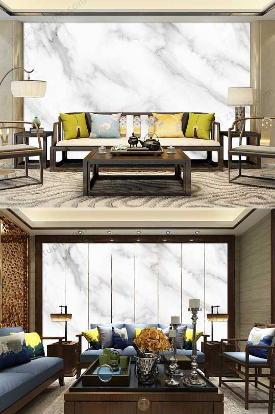 鱼肚白石纹背景墙-众图网