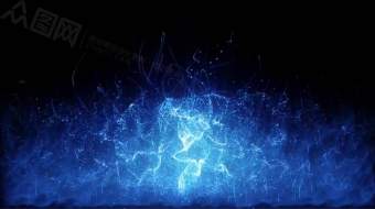 蓝色时尚炫酷粒子动态背景视频-众图网