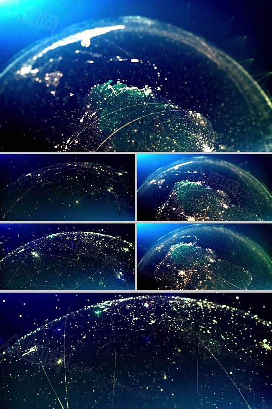 震撼企业宣传地球粒子展示视频-众图网