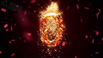 红色宝石数字倒计时展示背景视频-众图网