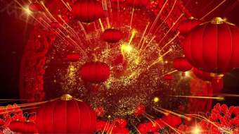 红色喜庆灯笼春节背景视频-众图网