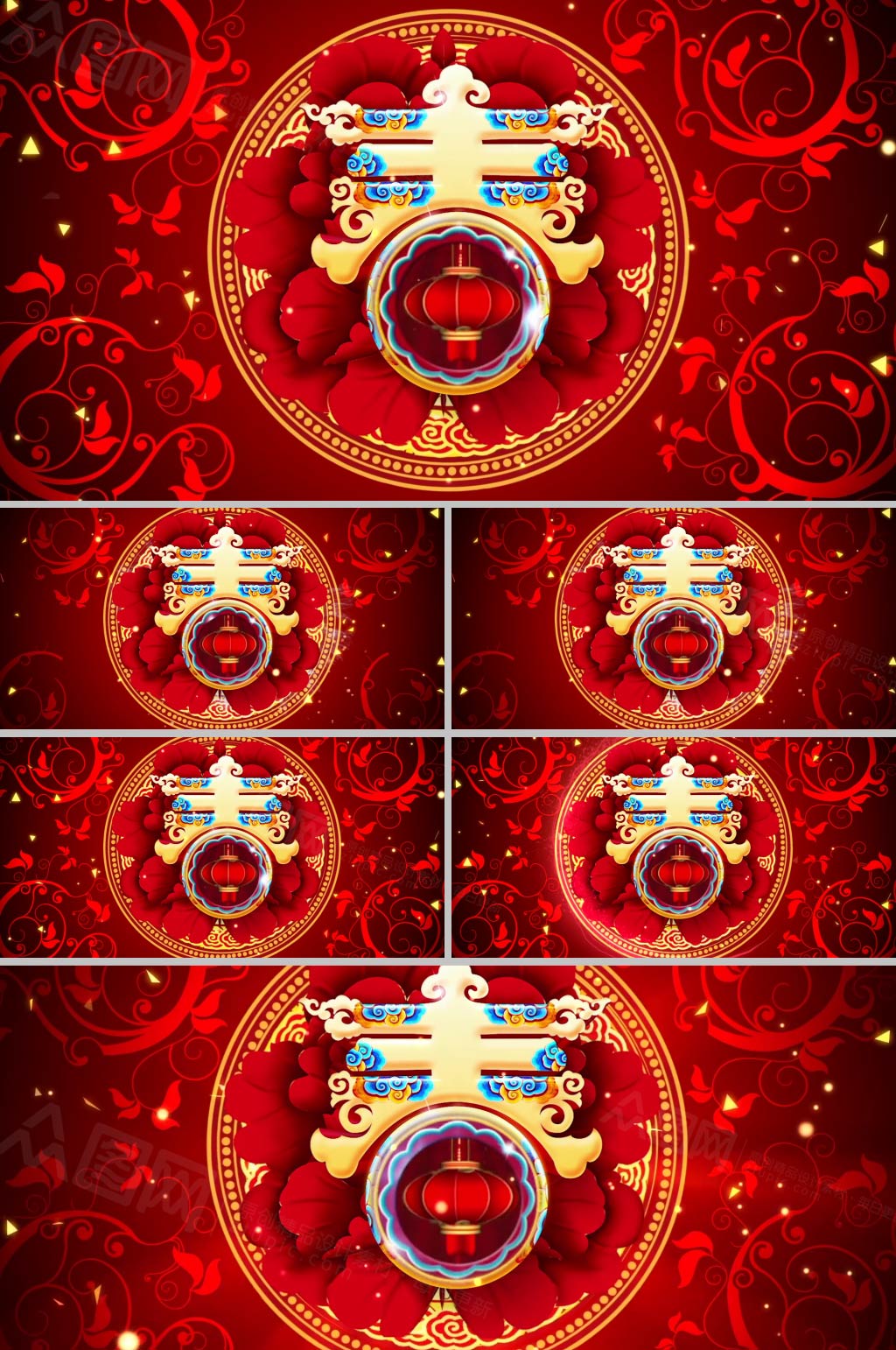喜慶紅色色調(diào)春節(jié)背景視頻素材