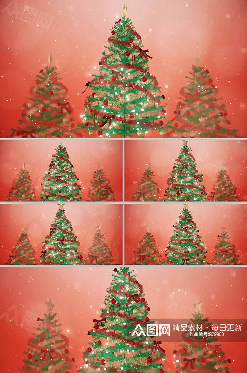 圣诞树喜庆圣诞节背景视频素材